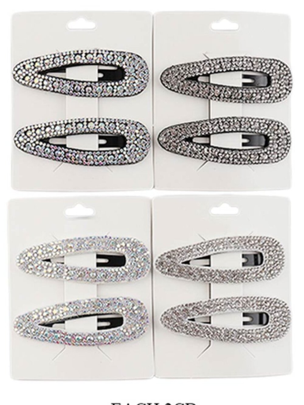 Rhinestone Embellished Snap Hair Clip Set of 2
